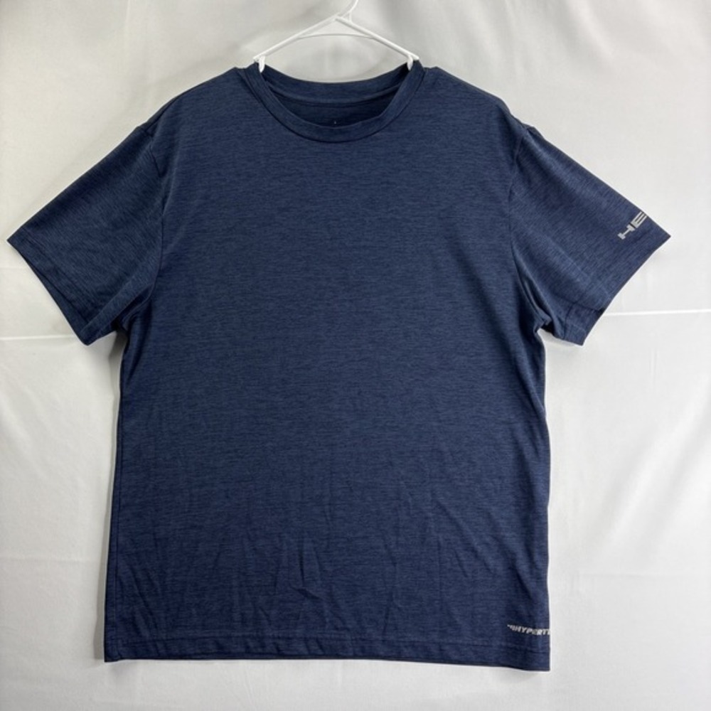 Head Hypertek Mens Heather Blue Black Short‎ Sleeve Tennis T-Shirt Breathable